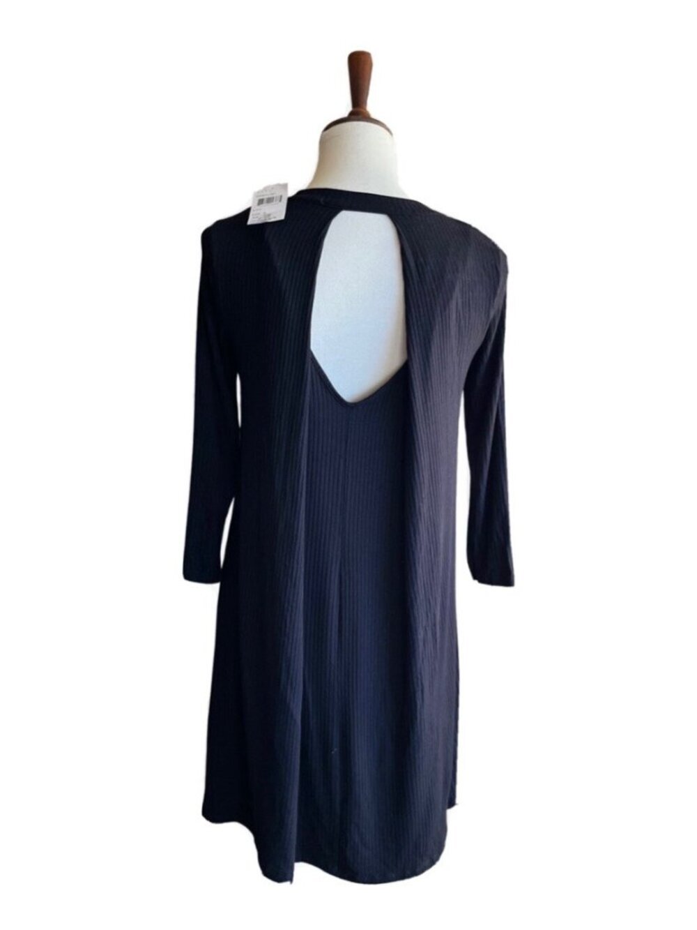 Lush Leah Shift Dress Small Black Paisley Pleated 3/4 Sleeve - Picture 4 of 12